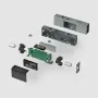 AtuMan DUKA LI1 2 em 1 transferidor a laser duplo, régua de nível digital recarregável, medição de linha de ângulo arbitrário de 360 graus