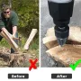 4PCS 32mm Black With Replaceable Handle Firewood Drill Bit Hand Electric Drill Electric Hammer Machine With Round Handle Square Handle Electric Tools For Broken Wood
