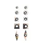6 In 1 Carbide Tipped Wood Turning Tools Set Latest Lathe Rougher Finisher Swan Neck Hollowing Tools and Interchangeable Aluminum Alloy Grip Handle with Diamond Round Square Carbide Inserts