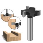 LAVIE 1/4 Inch 6mm Shank 3 Flutes CNC Spoilboard Surfacing Router Bit Slab Flattening Router Bit Milling Cutter With Adapter 1\\/25.4mm Cutting Diameter