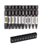 1/4 Screwdriver Bit Set 11pcs Magnetic Drill Bits Hex Shank Impact Driver Torx Cross Hex Plum Blossom Head White Grey