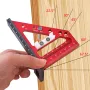 Carpenter 3D Çok Açılı Ölçüm Cetveli Kare Cetvel Delik Çizme Cetveli Ağaç İşleme Çizici Hassas Ağaç İşleme Aleti