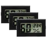 3Pcs Mini Hygrometer Thermometer Digital Temperature Humidity Monitor Compact Portable Design LCD Display Indoor Use