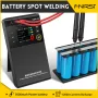 FNIRSI SWM-10 0,25 mm puntlasapparaat 4 versnellingen instelbaar DIY mini puntlasapparaat met dubbele puls 18650 accu lasapparaat ingebouwde 5000 mAh accu