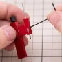 Penanda Selari Isometrik Pembaris Ukiran Mini Persegi T Boleh Laras Aloi Aluminium SKH-51 Jarum Keluli untuk Penandaan Model Ketepatan Merah/Hitam