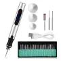 Electric Engraving Pen Kit Portable Mini Nail Rig Tool DIY Spin Etch Pen for Engraving Glass Metal Jewelry Wood Stone Nail Art