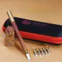 Woodworking Stone Knife Carbide Engraving Chisel Set with Split Stamp Knife with a Portable Bag for Seal Engraving Stone Letters