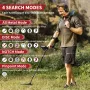 USA Direct GC1071 Metal Detector Waterproof IP68 with Advanced DSP Chip 10 Inch Coil 5 Search Modes LCD Display Best Gold Detectors for Treasure Hunting
