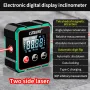 CZDang Digital Display Inclinometer Four-sided magnet Angle Finder Bevel Gauge Protractor with 1.8\FSTN Screen Rechargeable Battery Four-Sided Magnets Type-C Charging
