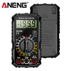 Multímetro digital profissional ANENG, testador de alta precisão de tensão CA/CC, resistência de corrente com indicação de bateria fraca, material ABS, ideal para tarefas de manutenção de eletricistas