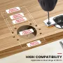 ENJOYWOOD Concealed Hinge Jig with Quick Clip and Dust Vacuum Adapter Concealed Door Hinge Jig 35mm Cabinet Hinge Jig Hinge Hole Drilling Jig for Woodworking Door Cabinet Hinges Mounting Tool