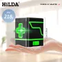 HILDA Laser Level 2 Lines Green Light Mini Самовыравнивающийся горизонтальный и вертикальный крест Супермощный лазерный луч Line