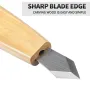Wood Carving Knife CR-V Steel Blade 60° Angle 154mm Total Length Ergonomic Wooden Handle Woodworking Tool