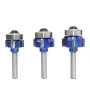 3PCS 6mm 8mm 1/4\Shank Z4 Corner Round Router Bit R1 R2 R3 Trim Edging Woodworking Mill Classical Cutter Bit