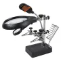 8X Adjustable High Magnification Glass Desktop Magnifier 6 LED Lights for Perfect Illumination Lightweight Portable Detail Work Tool