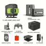 Kit livella laser LFINE a 16 linee, autolivellante, batteria al litio ricaricabile da 4800 mAh, spina USA, con base girevole in alluminio e lussuosa borsa in tessuto.