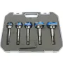 5pcs Woodworking Hole Opener Set Blue Carbide Adjustable Opener Drilling Wood Hinge Drill Bits Detachable Strong Back Plate 15-35mm