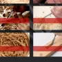 7PCS Premium Wood Turning Carving Chisels Set DIY Woodworking Sculpting Tools Includes Flat Curved Skew Chisels and Wooden Hammer