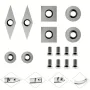 8Pcs Tungsten Carbide Cutters Inserts Set for Wood Lathe Turning Tools WenCrew Universal Carbide Tip Tipped Cutter Tool Accessories(Included 11mm Square 12mm&8.9mm Round 30x10mm Sharp Point Diamond)