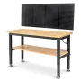 ENJOYWOOD WB0102-Plus 60 Inch Workbench with Pegboard & Rubber Pad / Adjustable Height / 2000 LBS Load Capacity / Power Outlet for Woodworking Garage Workshop Office Shop