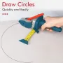 Drillpro Gypsum Board Cutting Tool All-in-one Hand Tool with Measuring Tape and Utility Cutter Alloy Gypsum Board Cutter for DIY Gypsum foam Board KT Board Cardboard