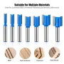 8mm Saplı Düz Freze Ucu 20mm Kesme Uzunluğu 6/8/10/12/14/18/20mm Kesme Çapı Karbür Uçlu Çift Flüt Düz Kesim Freze Uçları