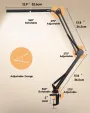 Lampada da scrivania a LED da 10 W con morsetto, braccio girevole regolabile, dimmerabile, 10 livelli di luminosità, 3 modalità colore, illuminazione per la cura degli occhi per casa e ufficio.