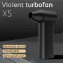 X5 130,000RPM 52M/S Six Core Functions Mini Turbo Fan High Capacity 3000mAh Battery Quick Charging Lightweight Travel-friendly Perfect for Outdoor Adventures or Office Use