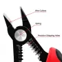 [EU/US Direct]KAIWEETS KWS-102 6-inch Flush Plier 2 in 1 Multifunction Wire Cutter Stripper 10-20 AWG Heat-Treated Carbon Steel Ergonomic Handle Best for Tight Spaces