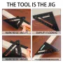 Aliminyòm Alloy Triangular Règleman Ambidextrous Pwen 7 pous Square Protractor Miter Zouti pou Carpenters Woodworking Jeni Drafting