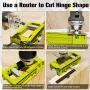 Door Hinge Mortiser Hinge Installation Kit Router Template fits 3in to 5in Hinges Square Semidiameter Corners Adjustable Depth Easy to Use Plastic Construction