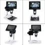 DM4-Z01B019 Digital Microscope 1000X 4.3\ Display 8 LED Magnifying Loupe Camera Lens 2MP Adjustable LED Microscope For Soldering