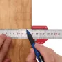 Drillpro CX300-2 Adjustable 45/90 Degree Metric and Inch Line Scribe Ruler Positioning Measuring Ruler 300mm Marking Ruler Woodworking Tool