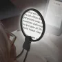 Lente d'ingrandimento multifunzione 3 in 1 con luce, grande lente in vetro da 5,12'' di diametro, 24 luci LED ultra luminose regolabili, batteria ricaricabile tramite USB da 1000 mAh, ideale per lettura, cucito, artigianato e punto croce.