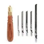 Woodworking Hand Saw Rosewood Handle High Carbon Steel Blades Brass Collet Interchangeable Blades Fine/Coarse Teeth for Precise Cuts Woodworking Tools