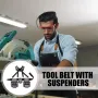 12 Pockets Tool Bag Belt 1 Hammer Holder Ergonomic Design High Durability Polyester Nylon for Electricians Carpenters Mechanics Gardeners
