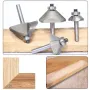 4PCS 45 Degree Chamfer Router Bit Set 1/4\ Shank Carbide Tipped 1/4\ 1/2\ 3/4\ 7/8\ Bevel Length for Edge Forming Woodworking Tool