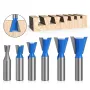 LAVIE 6pcs 12mm 1/2\ 1/4\ Shank Dovetail Router Bits Set 14 Degree Joint Router Bit Woodworking Engraving Bit Milling Cutter for for Making Boxes Drawers Chests