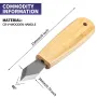 Wood Carving Knife CR-V Steel Blade 60° Angle 154mm Total Length Ergonomic Wooden Handle Woodworking Tool