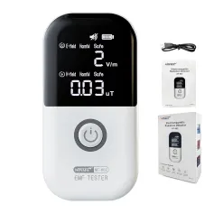 NOYAFA Upgraded EMF Meter Rechargeable Electromagnetic Field Radiation probe with High Precision LCD Display for Home Office Ghost Hunting WiFi 5G Signals 700mAh Battery