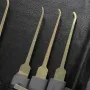 25PCS Spring Steel Locksmith Practice Tool Set Single Hook Lockpick Training Unlock Key Extractor Door Opening Tension Wrench Kit with Convenient Leather Case for Skill Enhancement and Emergency Use