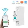 2Pcs Smart WiFi Circuit Breaker with Remote Control Voice Activation Adjustable Over Current Protection Energy Metering Easy Installation for Efficient Home Power Management