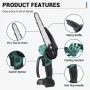 Drillpro Electric Cordless Chain Saw 3000W 18V Baterai Motor Brushless 8-Inci Alat Pemotong Berkecepatan Tinggi Kompatibel dengan Baterai