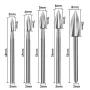 5Pcs Wood Carving Drill Bits HSS Engraving Drill Bit Set Solid Carbide Root Milling Grinder Burr Precise Woodworking Carve Tools