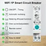 2Pcs Smart WiFi Circuit Breaker with Remote Control Voice Activation Adjustable Over Current Protection Energy Metering Easy Installation for Efficient Home Power Management