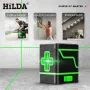HILDA Laser Level 2 Lines Green Light Mini Самовыравнивающийся горизонтальный и вертикальный крест Супермощный лазерный луч Line