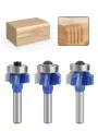 3PCS 6mm 8mm 1/4\Shank Z4 Corner Round Router Bit R1 R2 R3 Trim Edging Woodworking Mill Classical Cutter Bit