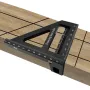 Squadra da carpentiere in alluminio, righello triangolare per fori, squadra per lavorazione del legno, goniometro 3D, strumento di misurazione multiangolo da 45 a 90 gradi