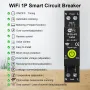 Tuya WiFi Intelligent Circuit Breaker ON OFF Timing Photovoltaic Bidirectional Metering Energy Meter Automatic Reclosing Protector with Metering and Prepaid Function Compatible with Alexa and Google Assistant for Voice Control