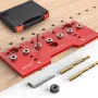 Shelf Pin Jig and Hinge Jig Two-In-One Aluminum Alloy 1/4in and 5mm Drill Bits All-Metal Cabinet Hardware Drill Guide